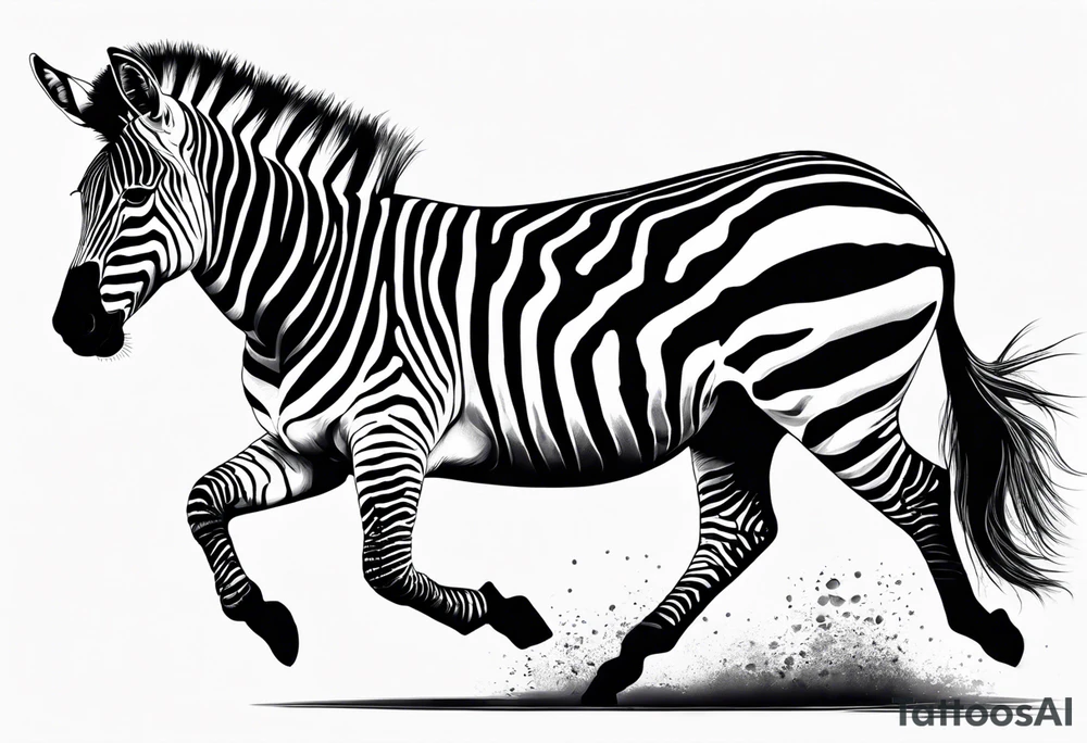 Zebra standing on back legs tattoo idea