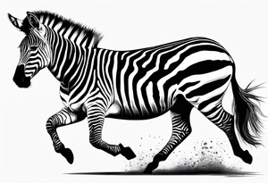 Zebra standing on back legs tattoo idea