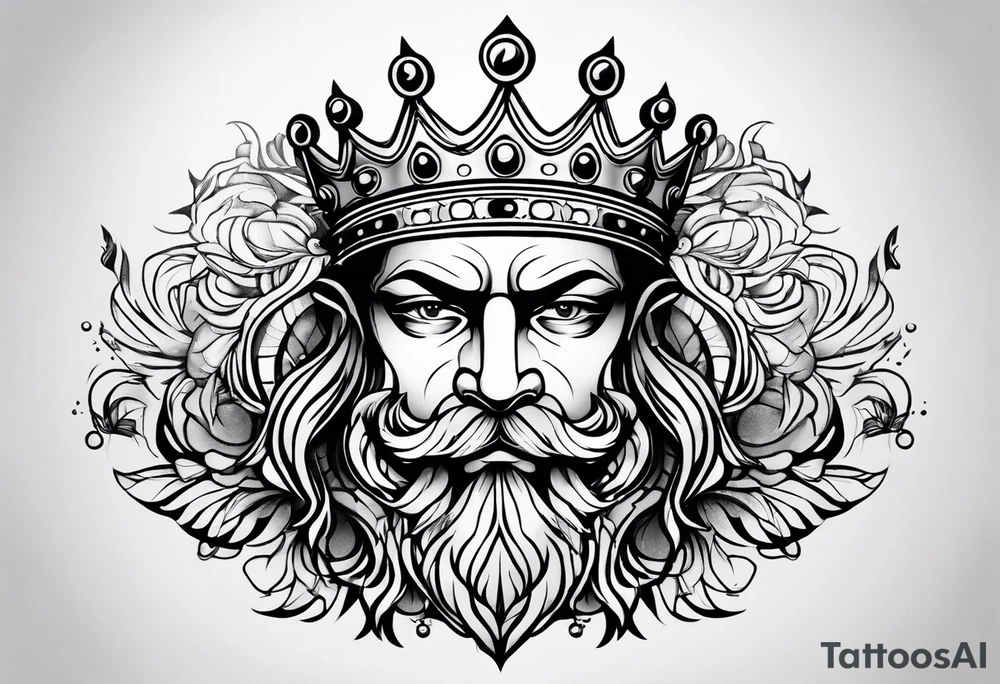 Crown face tattoo idea