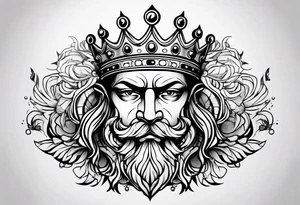 Crown face tattoo idea