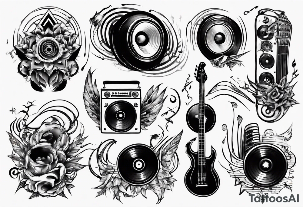 music sound tattoo idea