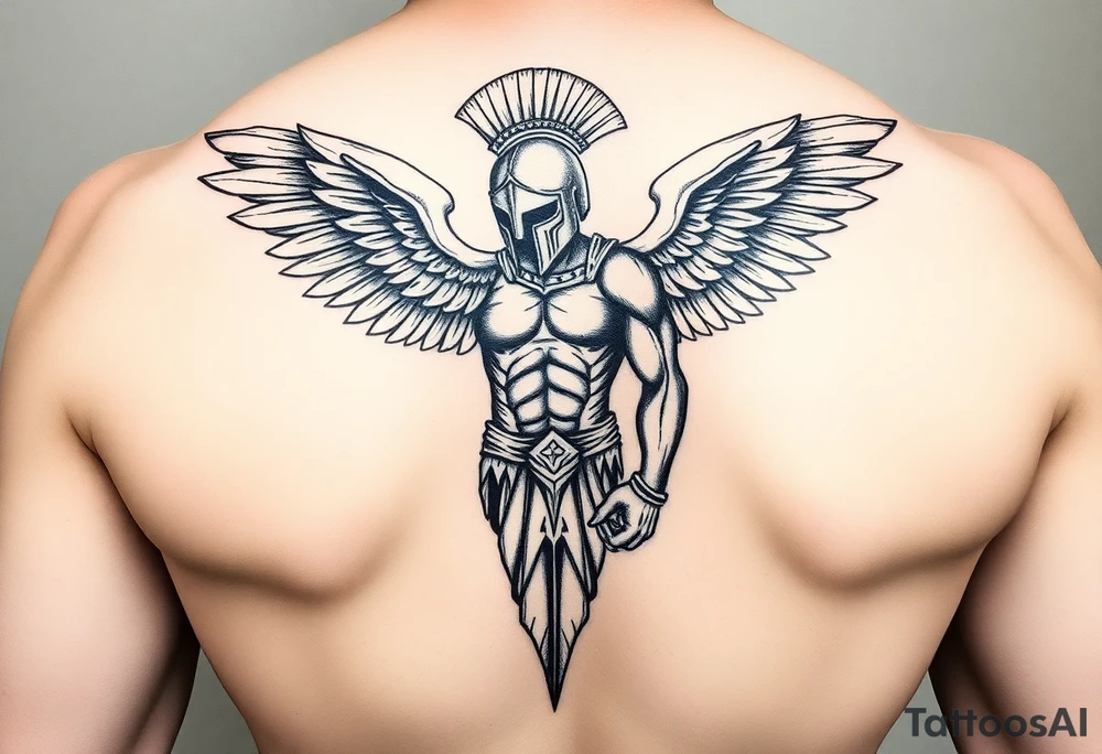 spartan angel tattoo idea