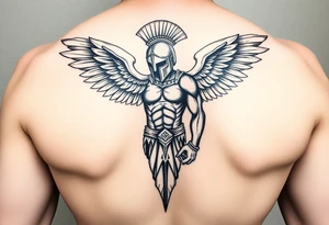 spartan angel tattoo idea