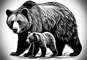 Momma bear and teen cub tattoo idea