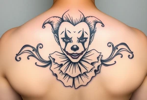 Sad female clown tattoo idea