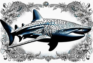 whale shark with cool texture pattern top view tattoo idea