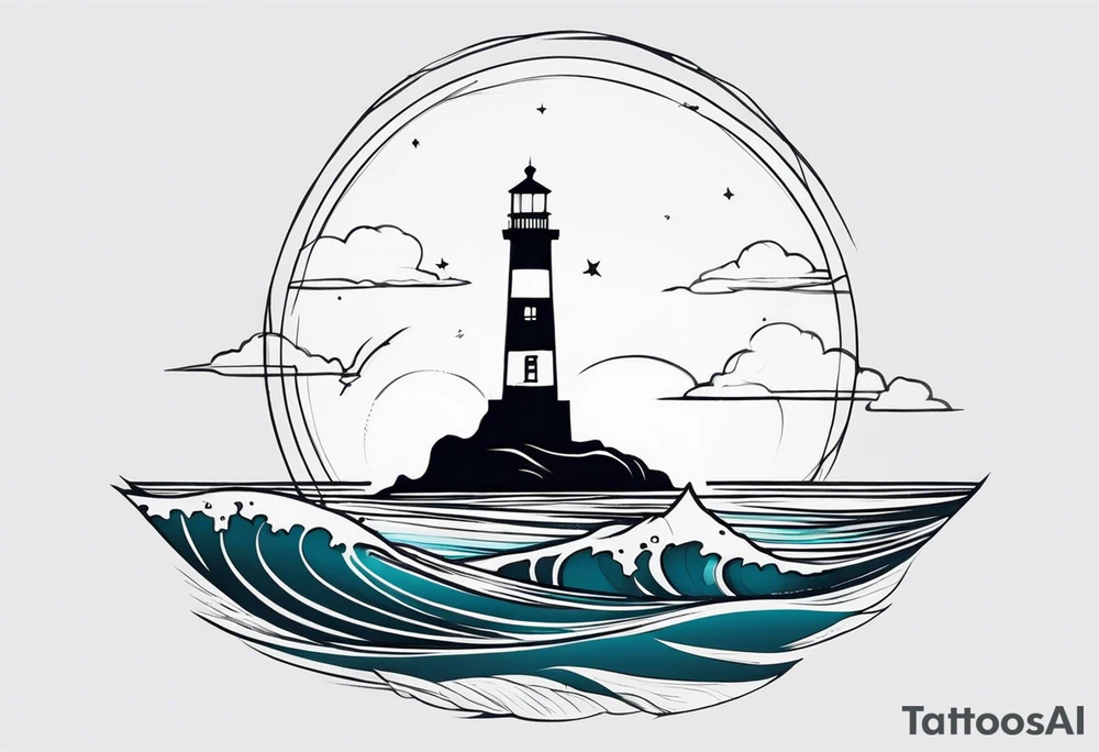 tatuagem pinterest de farol no oceano tattoo idea