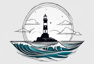 tatuagem pinterest de farol no oceano tattoo idea