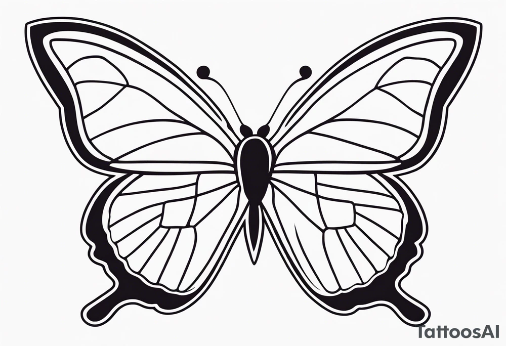Small butterfly with hearta tattoo idea