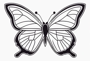 Small butterfly with hearta tattoo idea