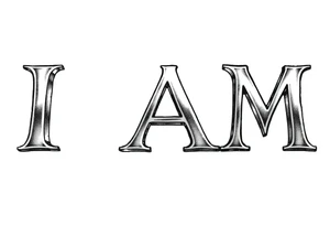 3D chrome letters I A M tattoo idea
