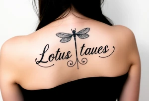 Lotus with dragonfly tattoo idea