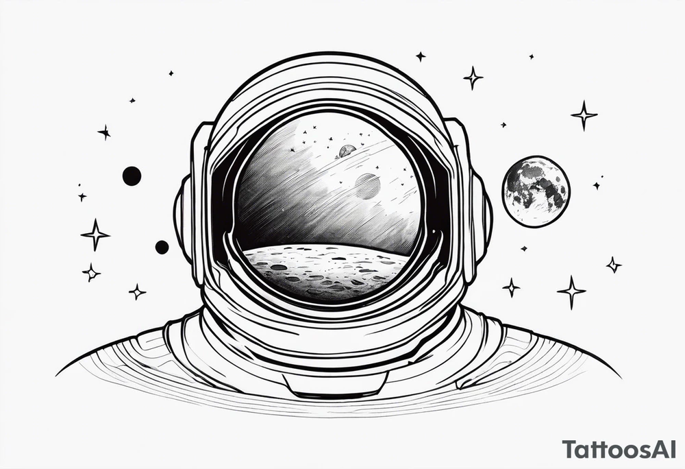 A trip to the moon 6x6 tattoo idea