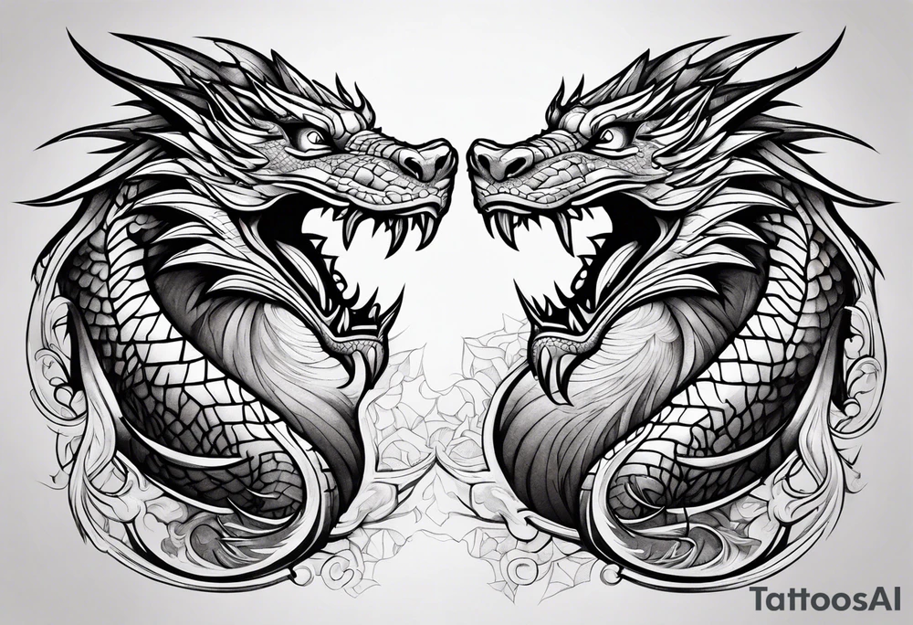 roaring dragons tattoo idea