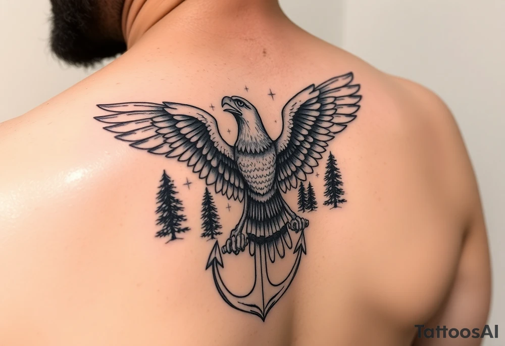 Father time, Keeper of the stars, Trees, anchor,
Canadian Air force eagle tattoo idea