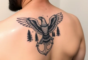Father time, Keeper of the stars, Trees, anchor,
Canadian Air force eagle tattoo idea