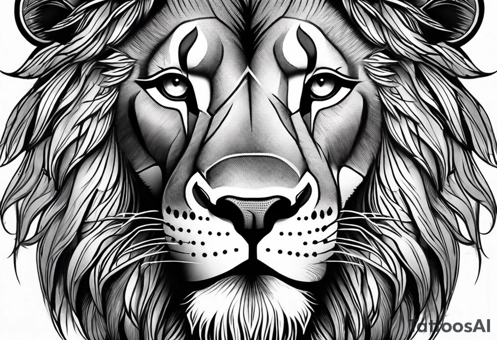 Lion face tattoo idea