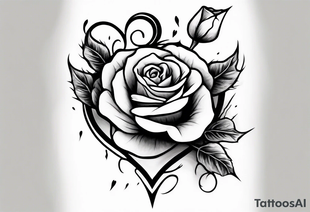 a forearm tattoo with a rose and roots underneath that spell love tattoo idea