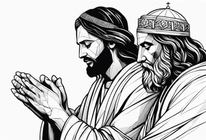 God and Jesus together praying. tattoo idea