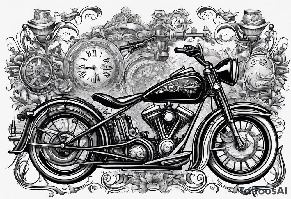 rube goldberg style contraption tattoo idea