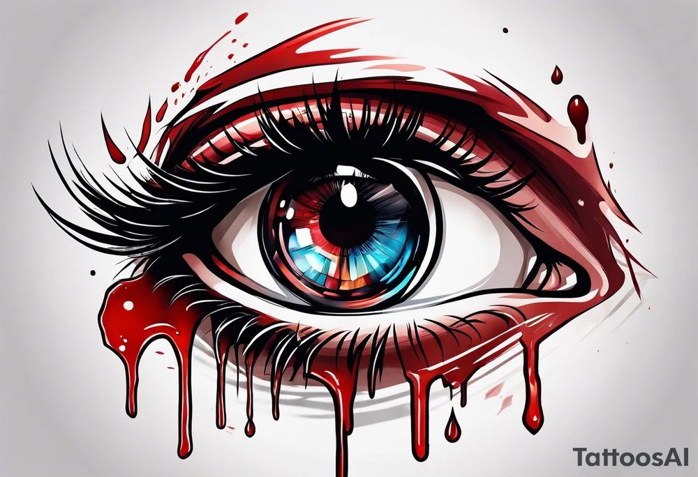 Blood crying eye tattoo design tattoo idea