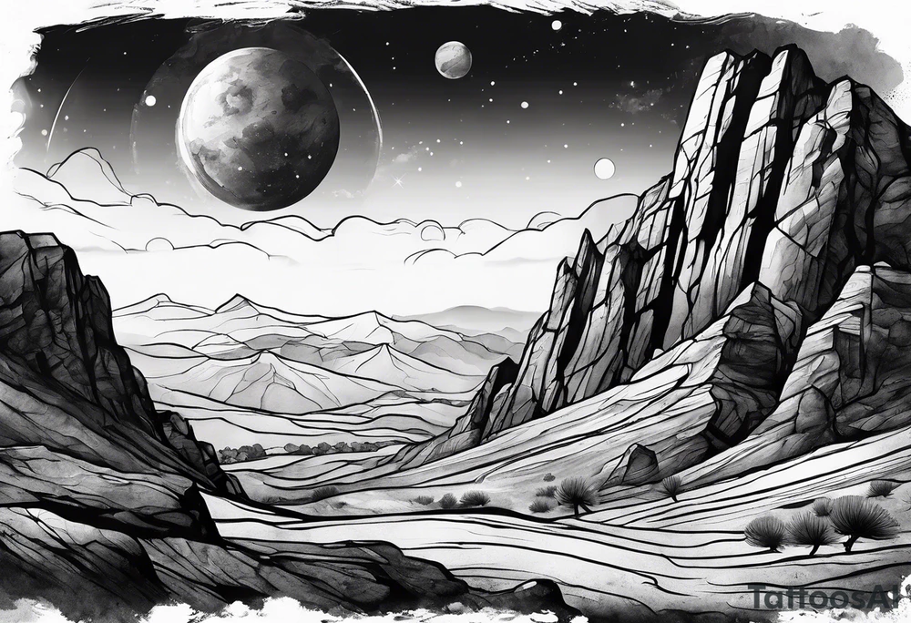 Mars landscape tattoo idea