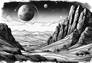 Mars landscape tattoo idea