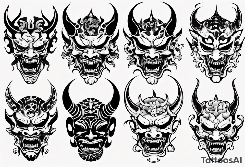 Demon mask tattoo idea