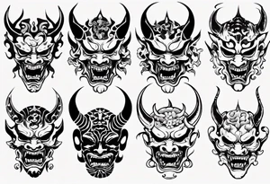 Demon mask tattoo idea