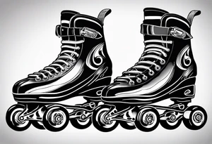 Pair of rollerskates facing left tattoo idea