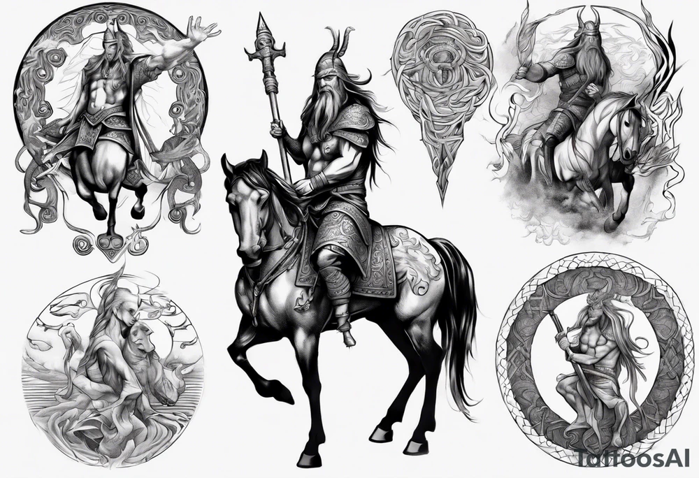 Norse god meili on horse tattoo idea