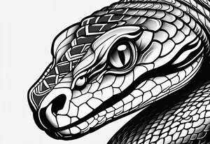 simple snake with blue eyes tattoo idea