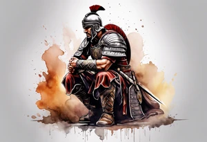 Roman soldier kneeling tattoo idea