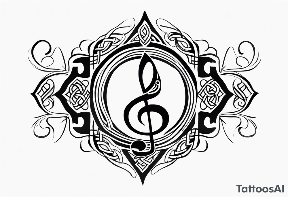 Celtic style bass clef tattoo idea