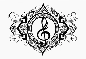 Celtic style bass clef tattoo idea