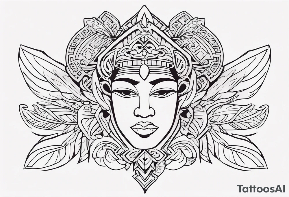 Polynesian neck to chin tattoo tattoo idea