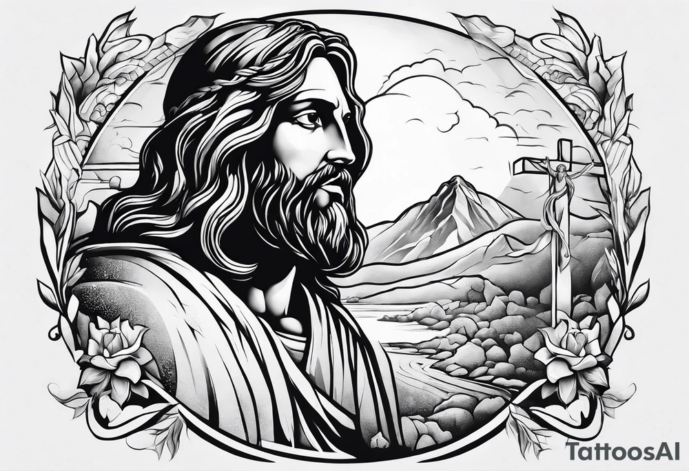 Jesus moving the stone tattoo idea