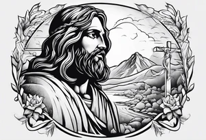 Jesus moving the stone tattoo idea