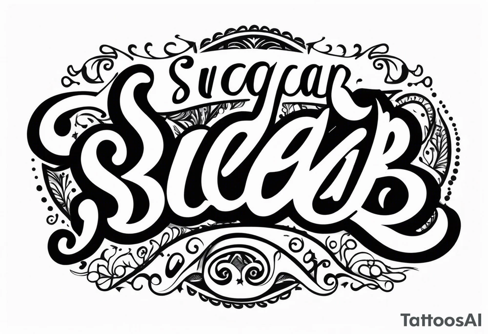 Sugar Bear in Italic script tattoo idea