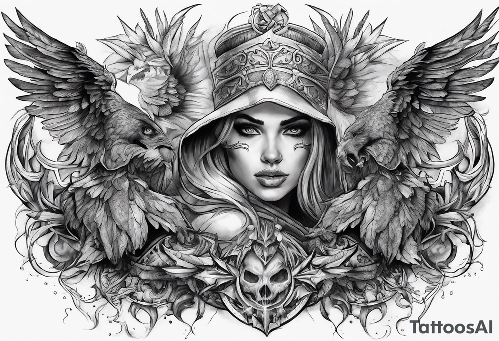 battle between life and death tattoo idea