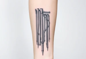 vertical System of thin pipes that transitions gradually from the end into thick, widespread veins of forearm tattoo idea