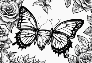 Butterflies and NCJB letters tattoo idea