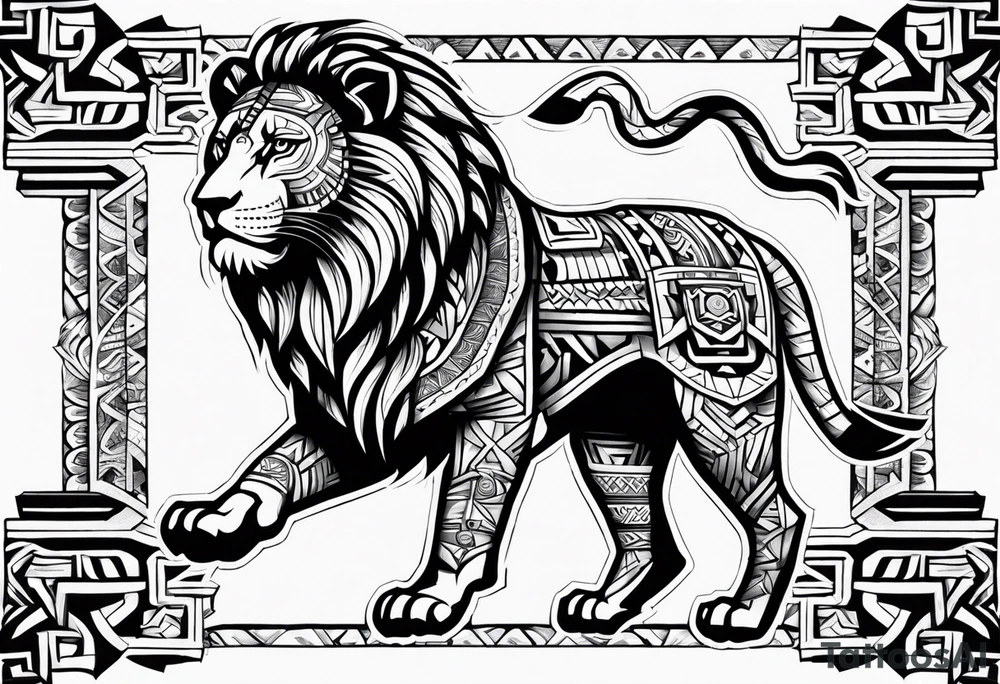 Aztec warrior, lion tattoo idea
