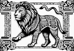Aztec warrior, lion tattoo idea