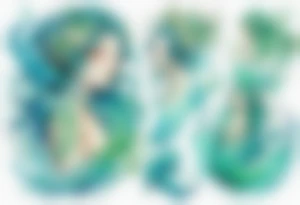 a blue-green Naiad tattoo idea