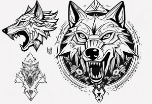 wolf head from zelda tears of the fallen kingdom tattoo idea