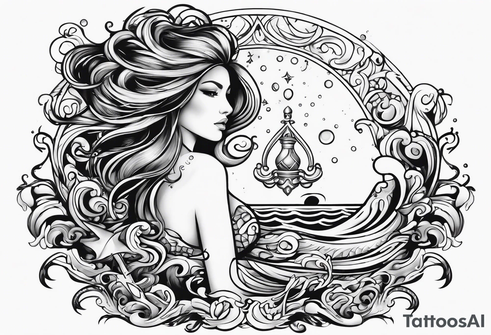 small, the word Aquarius tattoo idea