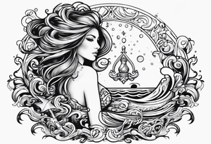 small, the word Aquarius tattoo idea