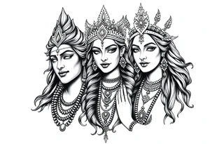Lord Shiva, Godess Kali, Godess Lilith Together tattoo idea