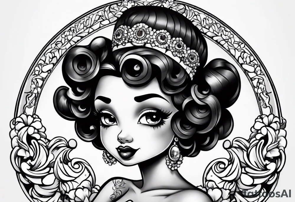 Black betty boop tattoo idea
